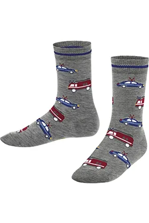 Falke Police and Fire Cars K So coton fantaisie 1 paire, Chaussettes Mixte enfant, , 35-38