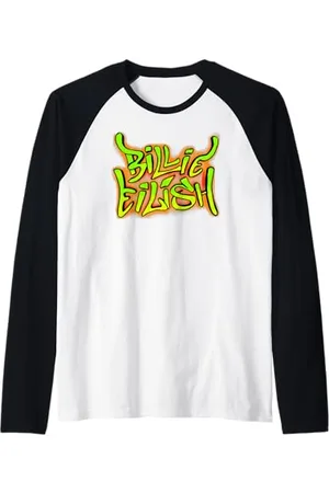 Billie Eilish Logo Impression Style Unique Musique Manche Raglan