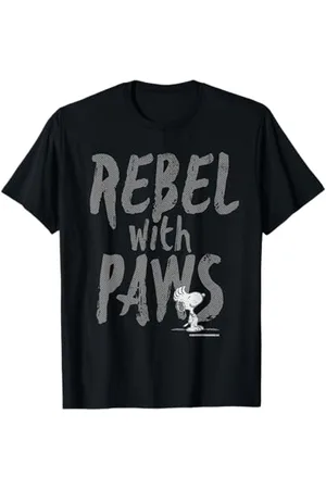 Peanuts Pochoir Snoopy Urban 90s Street Art Rebel With Paws T-Shirt