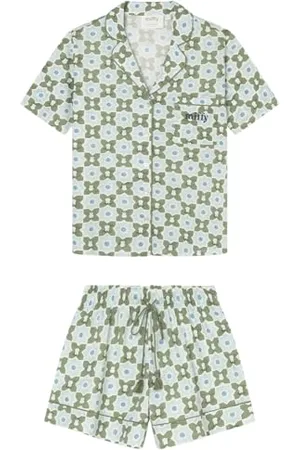 Women secret Pyjama à Manches Courtes Multilicense Oasis Ensemble de Pijama, IMPRIMÉ Vert, L Femme