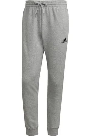 adidas Homme Essentials Fleece Regular Tapered Pants, Medium Grey Heather/Black, XL