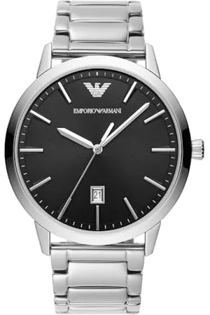 Emporio Armani Montre pour homme, mouvement date à trois aiguilles, boîtier en acier inoxydable de 43 mm avec bracelet en acier inoxydable, AR11310