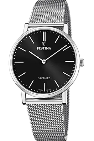 Festina Montre pour Homme F20014/3 Swiss Made Boîtier en Acier Inoxydable Gris Bracelet en Acier Inoxydable Gris