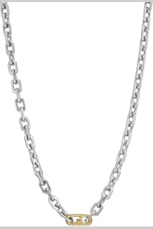 Emporio Armani Collier en acier inoxydable pour homme avec fermoir mousqueton, 50Lx0.7WxHcm, Acier inoxydable, Pas de gemme