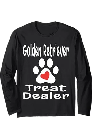 Funny Dog Lover Gifts Golden Retriever Friandises en forme de cœur avec empreintes de pattes Manche Longue