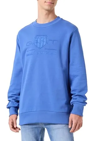 GANT Reg Tonal Shield C-Neck Sweat Maillot de survêtement, Fresh Blue, S Homme
