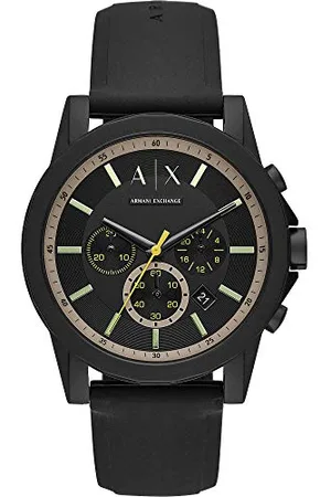 Armani Exchange Chronographe pour Homme, Montre en Nylon Ton Noir, AX1343
