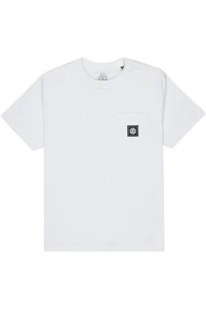 Element Basic - T-Shirt avec Poche - Garçon Enfant 8-16 Ans - Blanc.