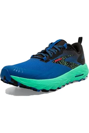 Brooks Homme Cascadia 17 Sneaker, Victoria Blue/Black/Spring Bud, 45 EU