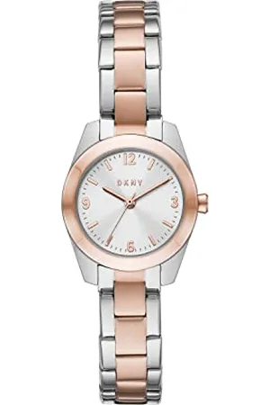 DKNY Montre pour Femmes Nolita, Mouvement à Trois Aiguilles, Boîtier en Acier Inoxydable 26mm 2T Argent/Rose avec Un Bracelet en Acier Inoxydable, NY2923