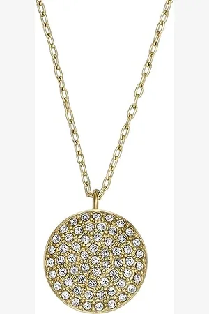 Fossil Collier pour femme Sadie Glitz Disc en acier inoxydable couleur or, JF04544710