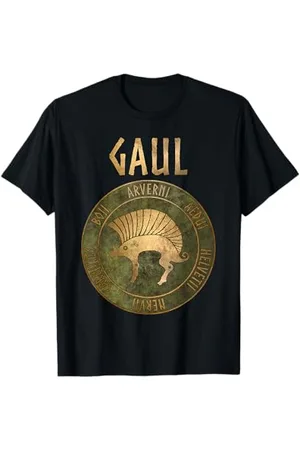 Agema-Bekleidung T-Shirt Sanglier Ancestral de Gaule Homme Unisex T-Shirt Tribal Celtique Ancien Europe Manche Mi-Longue Col Roulé Small EU S