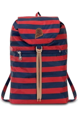 Invicta Sac à Dos, Vintage Heritage; Minisac Sac à Dos à Cordon de Serrage, Sac à Dos Décontracté, Unisexe, Taille Unique 8 L, pour les Escapade & les Loisirs, avec Ceinture de Hanche Rouge/Bleu
