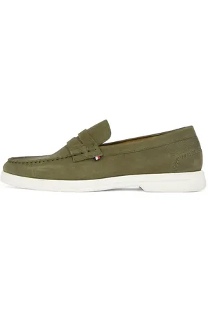 Tommy Hilfiger Mocassins Homme Nubuck en Cuir, Vert (Army Green), 40