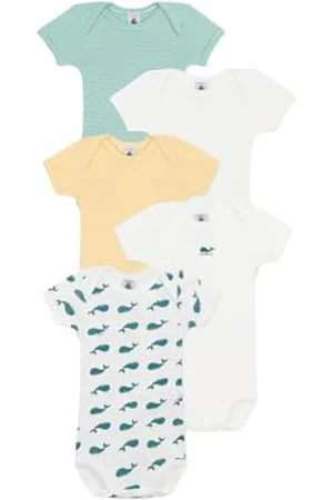 Petit Bateau A0CQR Bodies Us Manches Courtes, , 18 Mois (Lot de 5) Mixte bébé