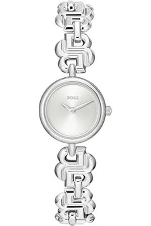 HUGO BOSS Montre à Mouvement à Quartz Trois Aiguilles pour Femme Collection Double B Dressy avec Bracelet en Acier Inoxydable