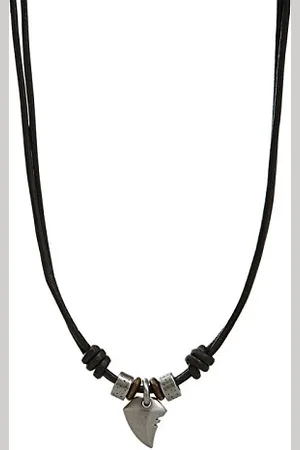 Fossil Collier Pour Homme Vintage Casual, Mesures : Longueur : 45 Cm + 5 Cm Collier En Cuir Noir, JF85832040