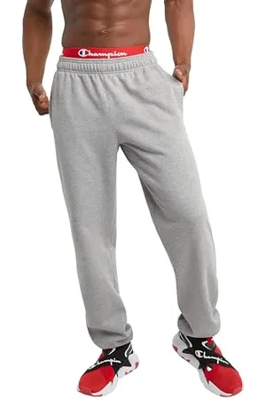Champion Powerblend Pantalon décontracté en Polaire, Logo Oxford Gris C Patch, Taille S Homme