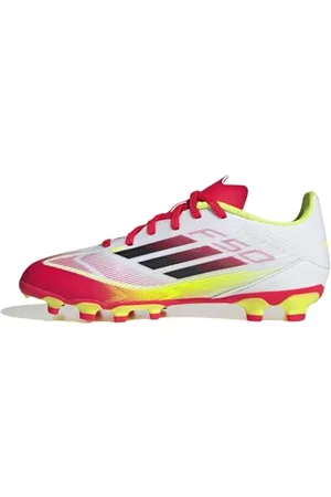 adidas F50 League Football Boots Multi Ground Kids Chaussures, FTWR White/Core Black/Solar Yellow, 21 EU