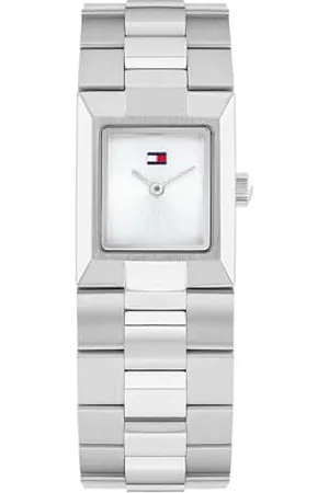 Tommy Hilfiger Montre Femme Quartz à Boîtier Rectangulaire et Bracelet en Acier Inoxydable