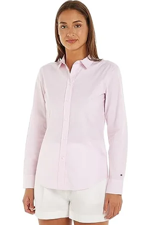 Tommy Hilfiger Femme Chemise Organic Cotton Poplin Regular-Fit Manches Longues, , 34