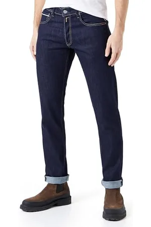 Replay Herren Jeans Grover Straight-Fit, Bleu foncé 007-2 (Blau), 31W / 34L