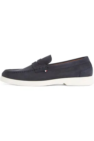 Tommy Hilfiger Mocassins Homme Nubuck en Cuir, Bleu (Desert Sky), 42