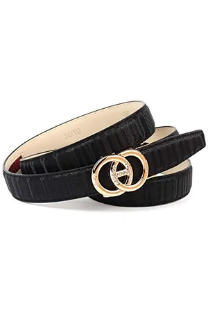 Anthoni Crown Ledergürtel Ceinture, Schwarz, 90 Femme