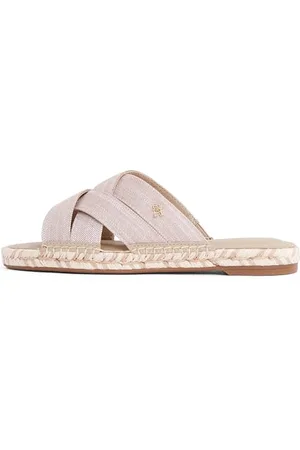 Tommy Hilfiger Espadrilles Femme Chambray Mule Sandales, Beige (Horseradish), 41