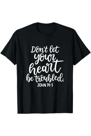 Jesus Christian Faith Inspired Apparel Ne laissez pas votre cœur se troubler Jean 14:1 Dieu, la foi, Jésus T-Shirt