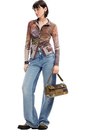 Desigual T- Shirt à Manches Longues en Tricot pour Femme, Finition du matériau