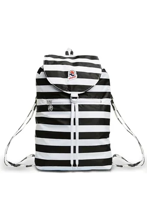 Invicta Sac à Dos, Vintage Next; Minisac Sac à Dos à Cordon de Serrage, Sac à Dos Décontracté, Unisexe, Taille Unique 8 L, pour les Escapade & les Loisirs, avec Ceinture de Hanche Noir/Blanc