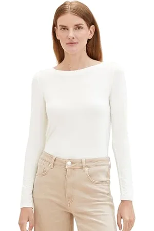 TOM TAILOR 1039101 T-Shirt à Manches Longues, 10315-Whisper White, XXL Femme
