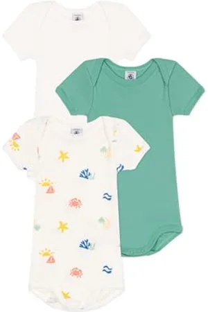 Petit Bateau A0CX6 Bodies Us Manches Courtes, , 3 Mois (Lot de 3) Mixte bébé