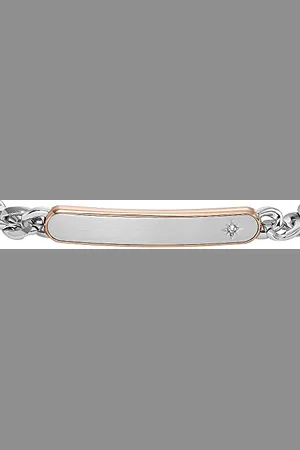 Fossil Bracelet Pour Hommes , Longueur : 217mm, Largeur : 46.4mm, Hauteur : 8mm Bracelet En Acier Inoxydable 2 Tons, JF04395998