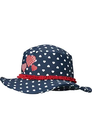 Playshoes UV-Schutz Sonnenhut Herzchen, Bonnet Fille, Bleu (Marine 11), 53 (Taille Fabricant: 53cm)