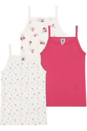 Petit Bateau A0D3T Chemises Bretelles, , 5 Ans (Lot de 3) Fille