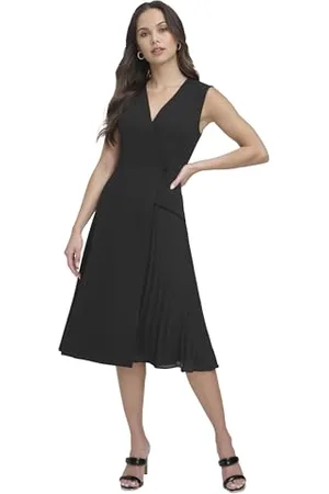DKNY Jupe midi asymétrique sans Manches Robe de Cocktail, , 44 Femme