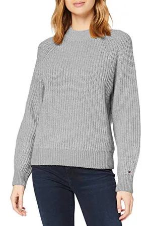 Tommy Hilfiger Rib Mock-NK Sweater Ls, , XL Femme