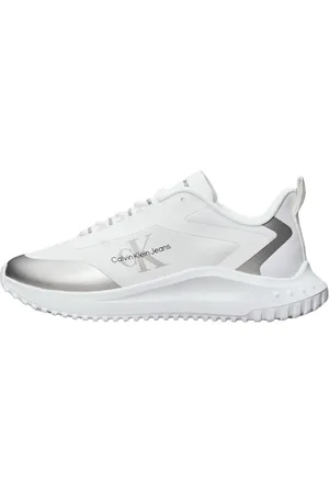Calvin Klein Baskets Femme Eva Low Lace Mix Sportives, Blanc (Bright White/Silver), 38