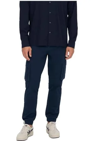 Only & Sons ONSCAM Stage Cargo Cuff PG 6687 Pantalons, Robe Bleue, 30W x 32L Homme