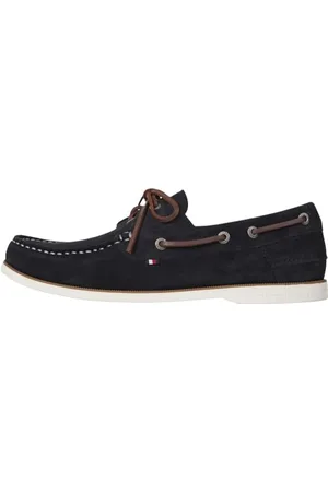 Tommy Hilfiger Chaussures Bateau Homme Core en Daim, Bleu (Desert Sky), 42