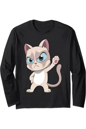 Grumpy Cat Style Anime Manche Longue