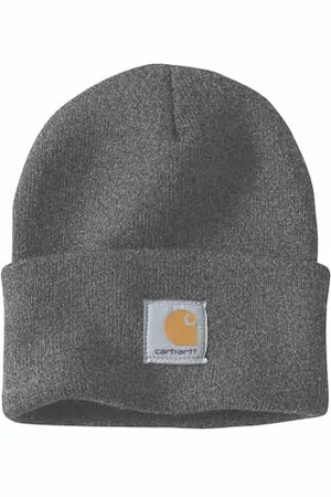 Carhartt Bonnet en Tricot avec Revers Homme, Charbon chiné, Taille unique