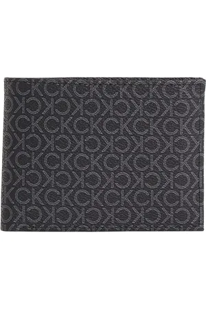Calvin Klein Portefeuille Homme Classic Mono Trifold avec Logo Imprimé, Noir (Classic Mono Black), Taille Unique