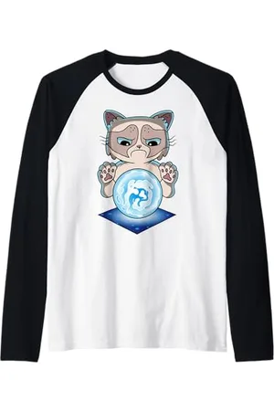 Grumpy Cat Chat grincheux diseur de bonne aventure Manche Raglan