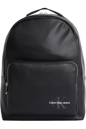 Calvin Klein Sac à Dos Homme Mono Logo Backpack en Simili Cuir, Noir (Black), Taille Unique