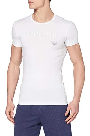 Emporio Armani Essential Megalogo Crew Neck T-Shirt Haut De Pyjama, White, XL Homme