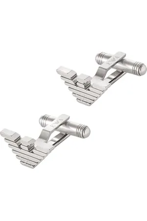 Emporio Armani Boutons de manchette en acier inoxydable argenté pour homme, EGS3164040, taille unique, Acier inoxydable, Pas de gemme