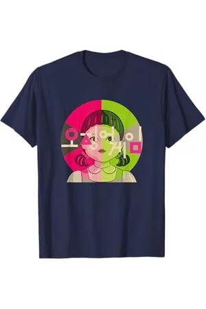 Squid Game Red Light Green Light Doll Coréen Texte Logo T-Shirt